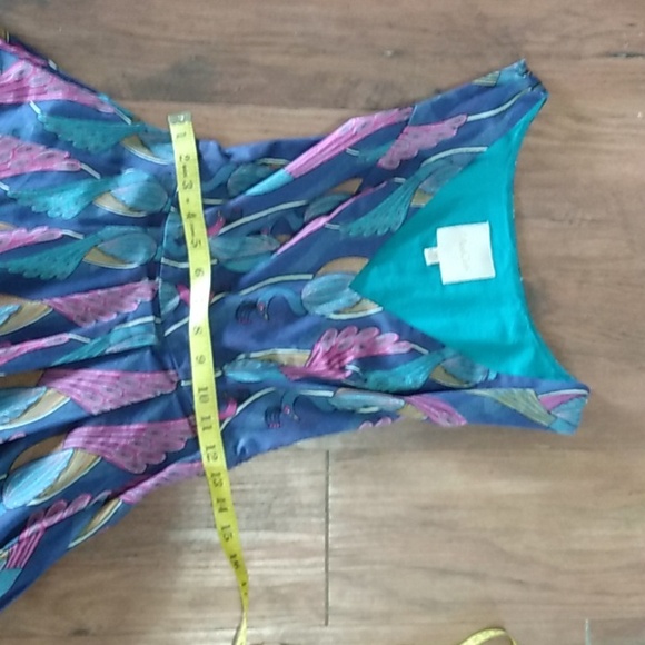 NWOT Modcloth Peacock Dress XS Blue Vintage Style Unworn Cute - Picture 2 of 6